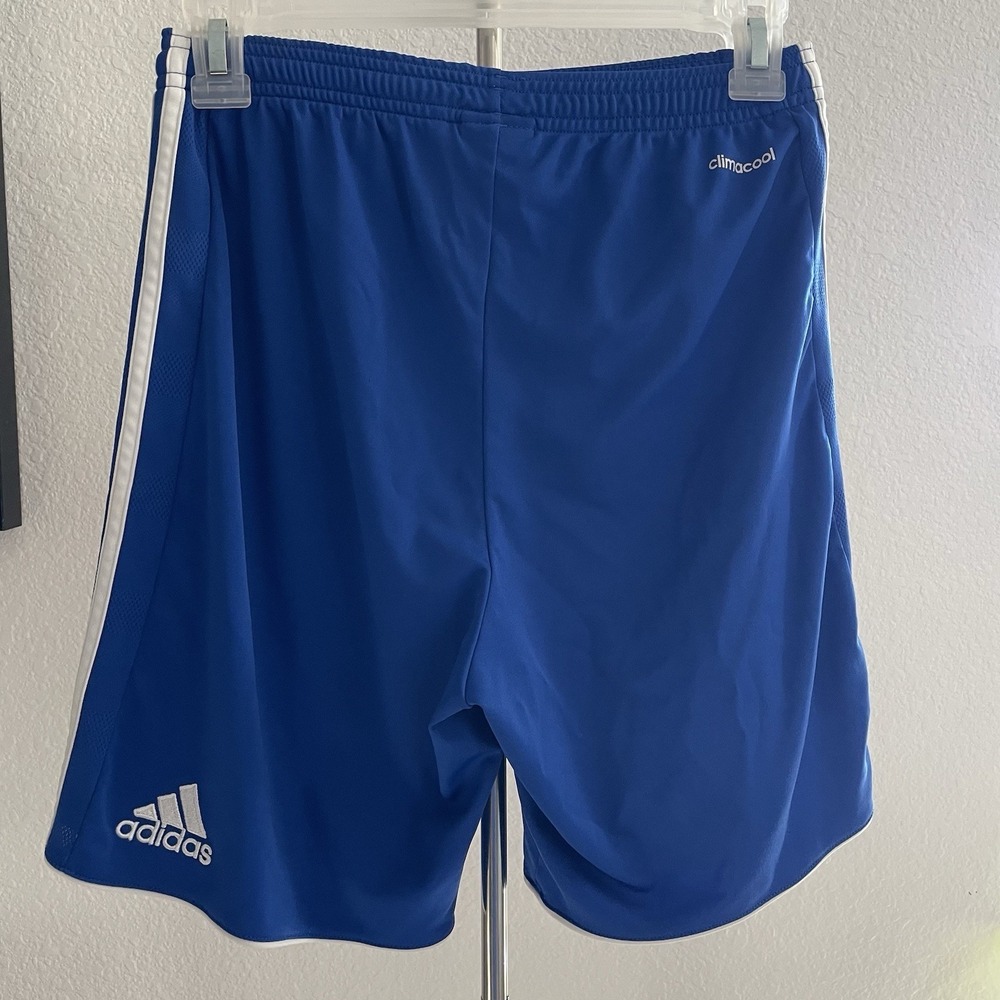 Adidas Blue Climacool Basketball Athletic Shorts with Drawstrings - Adult Small